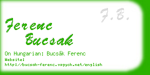 ferenc bucsak business card