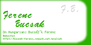 ferenc bucsak business card